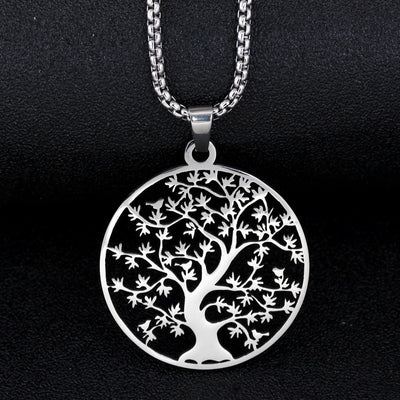 Collar Árbol de la Vida Zen de Acero Titanio – Fortaleza, Energía y Renacimiento Interior