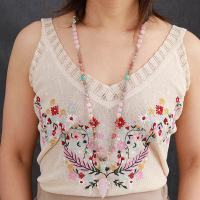 Protección y Claridad: Collar Flecha de Cristal de Piedra Natural