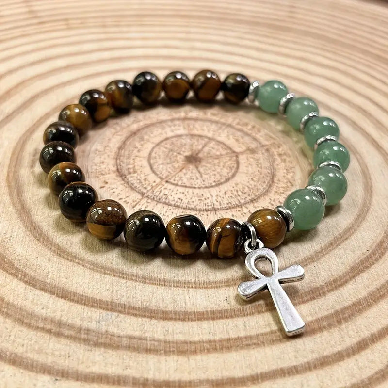 Pulsera Energética de Equilibrio y Prosperidad: Ojo de Tigre y Aventurina Verde