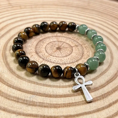 Pulsera Energética de Equilibrio y Prosperidad: Ojo de Tigre y Aventurina Verde