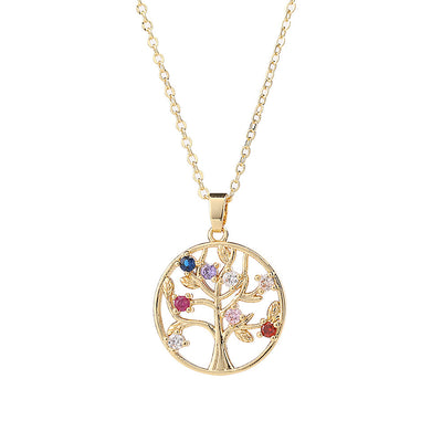 Collar Árbol de la Vida Zen con Circonitas de Colores – Luz, Alegría y Energía Positiva