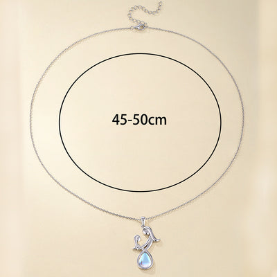 Collar piedra lunar en plata 925, símbolo de amor eterno y protección para una hija especial