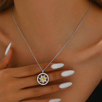 Collar sol en plata 925, símbolo de luz interior, energía vital y renovación personal