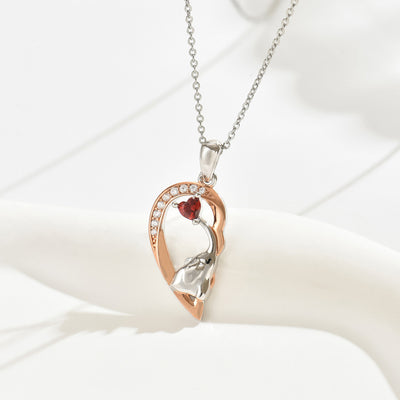 Collares de pareja en plata 925 con granate, símbolo de amor profundo y conexión duradera