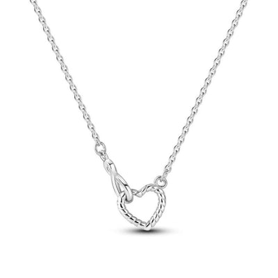 Collar corazón con hebilla en plata 925, símbolo de amor protegido