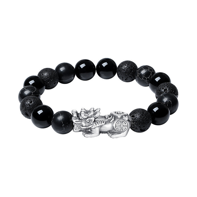Pulsera Abundancia Sagrada de Obsidiana Nevada – Armoniza Tu Energía y Atrae Riqueza