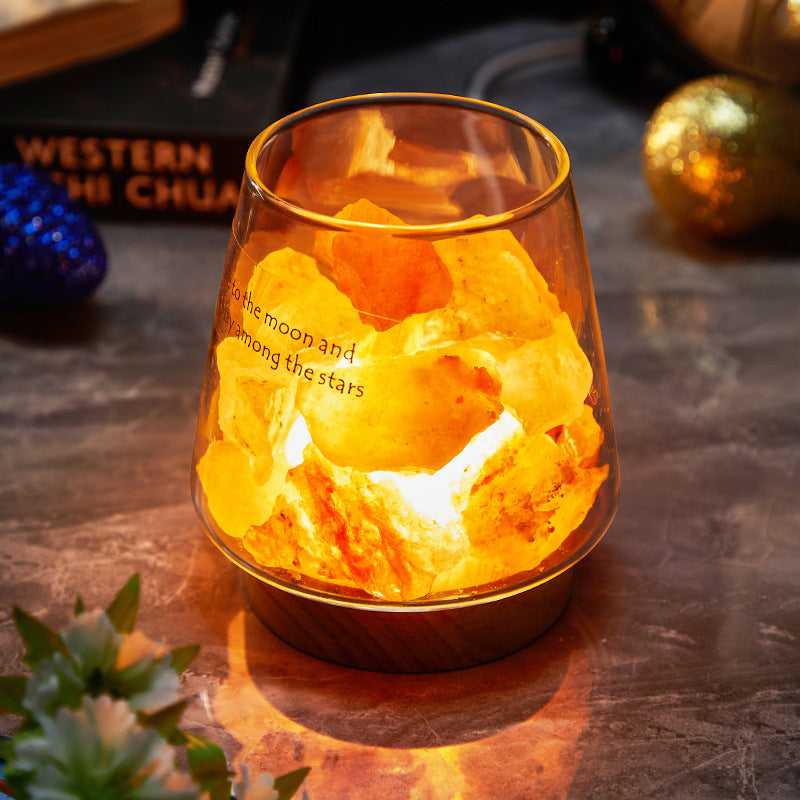 Lámpara de Sal del Himalaya con Aromaterapia – Luz de Bienestar y Energía Positiva