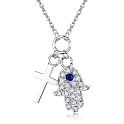 Collar cruz con circonita en plata 925, símbolo de fe, luz y estilo eterno