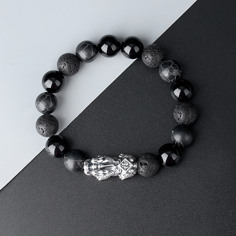 Pulsera Abundancia Sagrada de Obsidiana Nevada – Armoniza Tu Energía y Atrae Riqueza