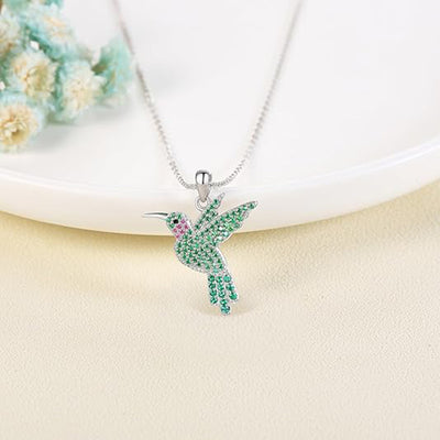 Collar colibrí en plata 925, diseño elegante y con alma libre