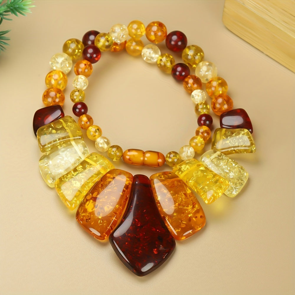 Collar de Ámbar Elegante: El Toque Sofisticado y Dulce Que Inspira Tu Estilo