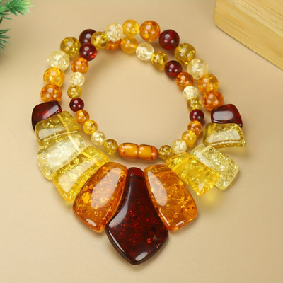 Collar de Ámbar Elegante: El Toque Sofisticado y Dulce Que Inspira Tu Estilo