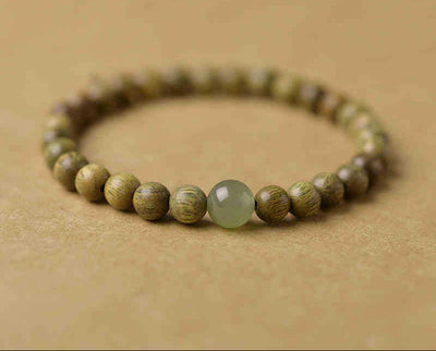 Pulsera de sándalo verde y turmalina: armonía y energía espiritual en tu día a día