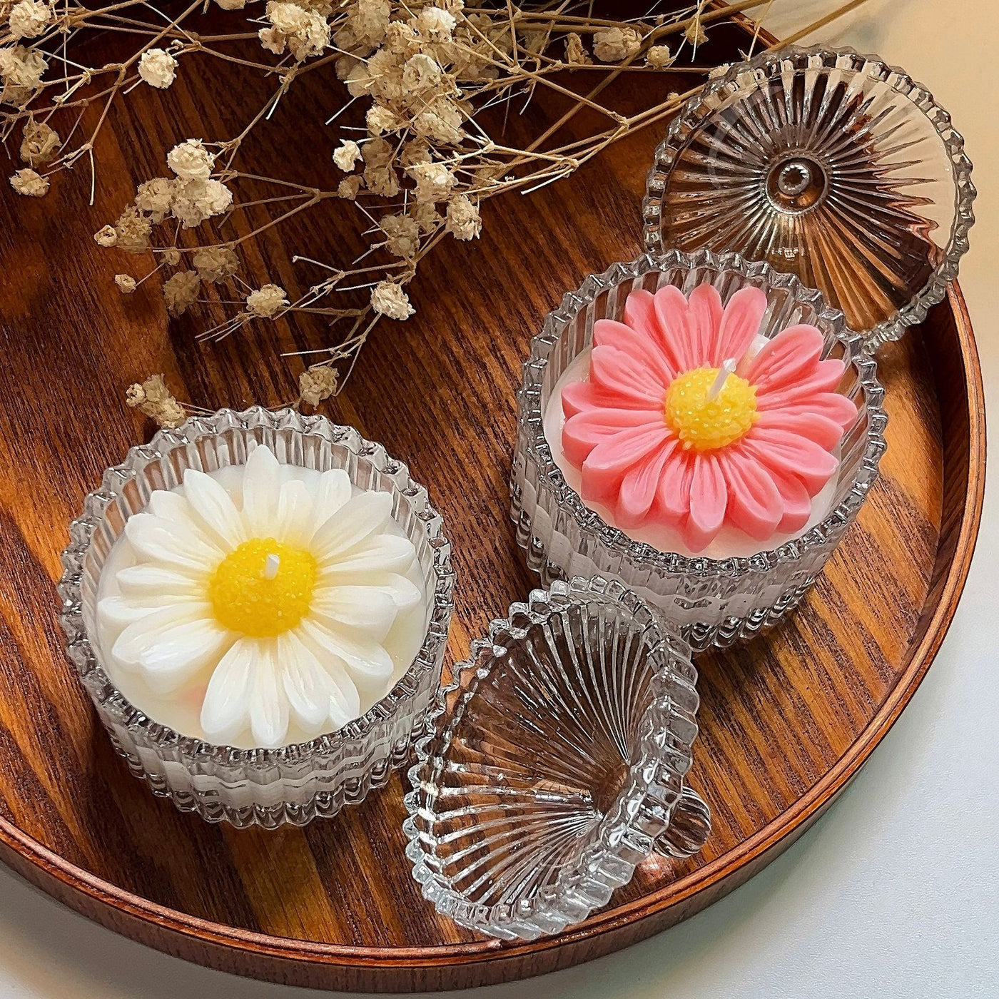 Vela de Aromaterapia con Fragancia de Margaritas – Luz, Frescura y Energía Positiva