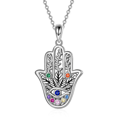 Collar palma de tarot en plata 925, símbolo de intuición, destino y energía esotérica