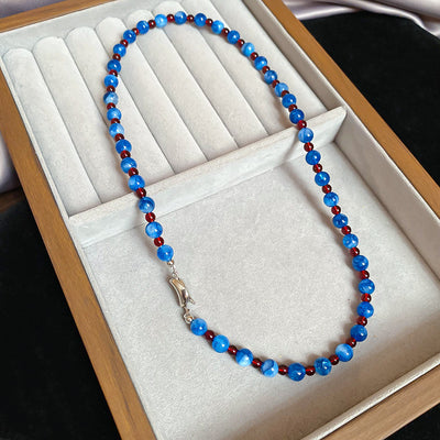 Collar Zen de Cuentas de Jade Azul – Serenidad, Protección y Belleza Interior