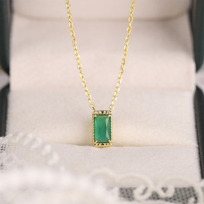 Collar de Plata S925 con Cuarzo Retro y Colgante de Esmeralda Desmontable: Elegancia y Energía Espiritual