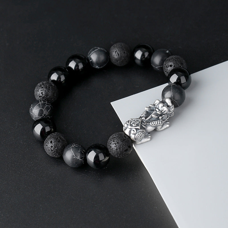 Pulsera Abundancia Sagrada de Obsidiana Nevada – Armoniza Tu Energía y Atrae Riqueza