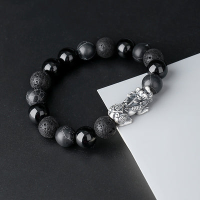 Pulsera Abundancia Sagrada de Obsidiana Nevada – Armoniza Tu Energía y Atrae Riqueza