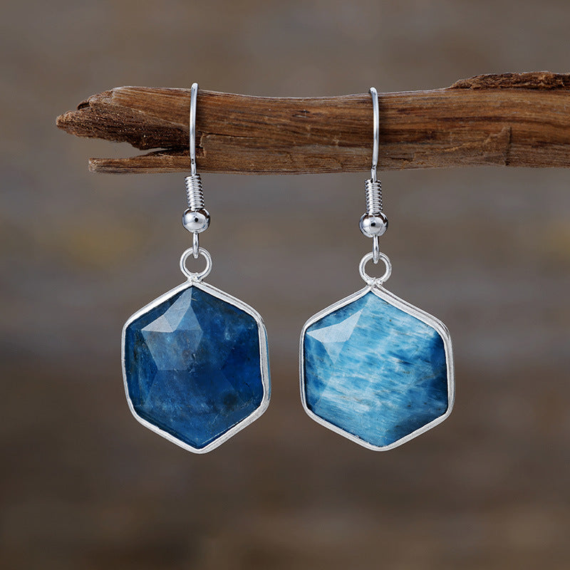 Eleva tu Serenidad y Comunicación con Pendientes de Cuarzo Azul Natural