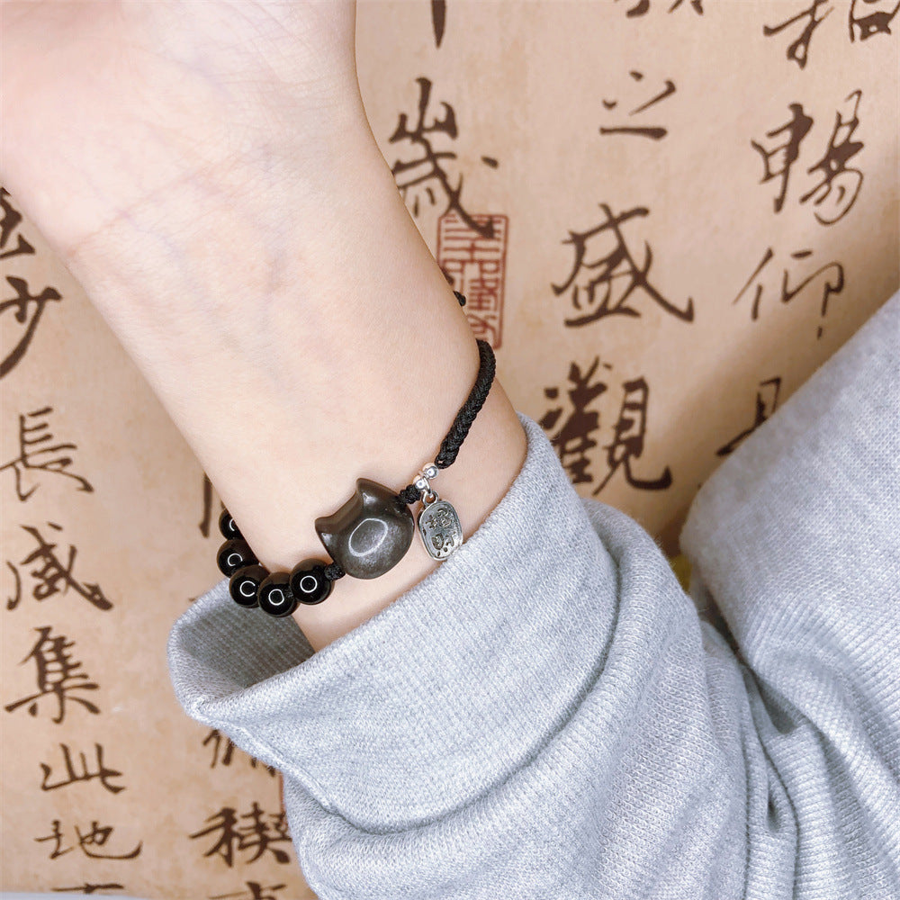 Atracción y Equilibrio Espiritual con Pulsera Energética de Obsidiana Nevada