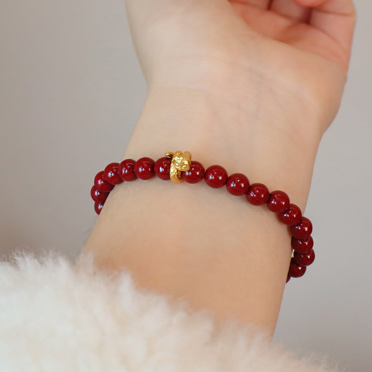 Pulsera de energía vital con cinabrio y jadeíta: protección y armonía