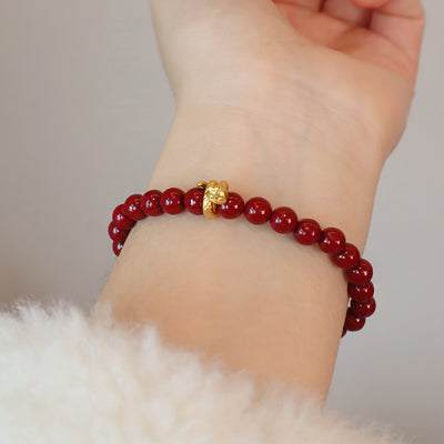 Pulsera de energía vital con cinabrio y jadeíta: protección y armonía