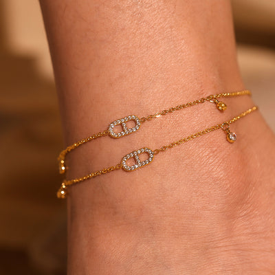 Tobillera de Circonita: Amuleto de Claridad y Bienestar