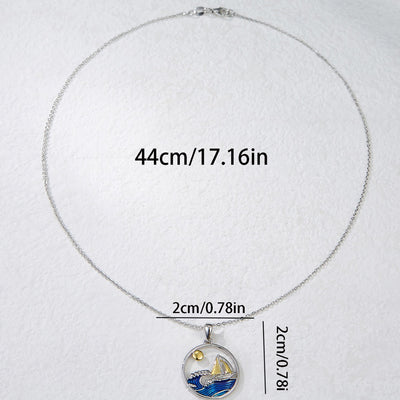 Collar náutico en plata 925 con elementos marinos, estilo veraniego y elegante