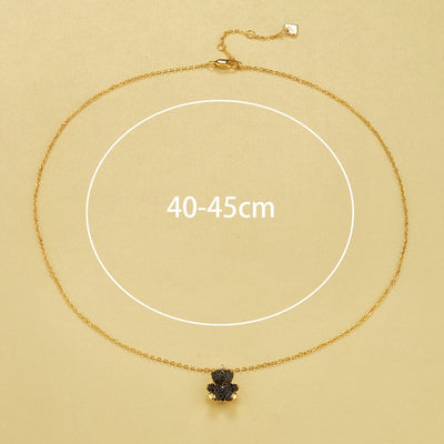 Collar de oso brillante en plata 925 bañado en oro de 14 quilates