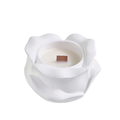 Vela de Aromaterapia de Yeso con Forma de Rosa – Belleza, Pureza y Energía Amorosa