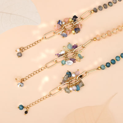 Pulsera de citrino con bola floral en bucle, energía solar y optimismo consciente