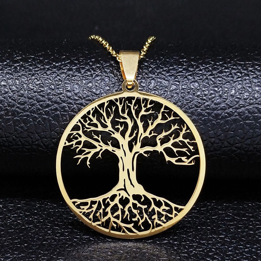 Collar Árbol de la Vida Zen de Acero Inoxidable – Energía, Protección y Armonía Interior