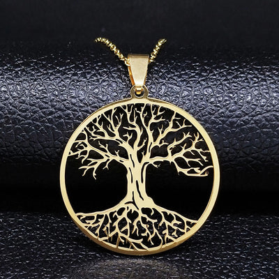 Collar Árbol de la Vida Zen de Acero Inoxidable – Energía, Protección y Armonía Interior