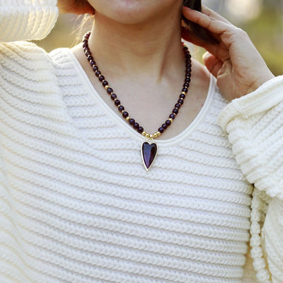 Collar de Amatista en Forma de Corazón – Amor y Energía Positiva
