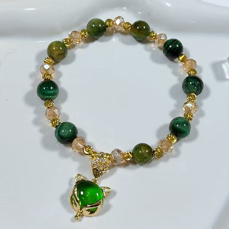 Pulsera de Cuarzo Verde: Elegancia Ligera y Bienestar Natural