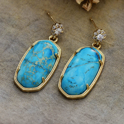 Vitalidad y Claridad Interior: Pendientes de Azurita Azul y Jaspe Amarillo