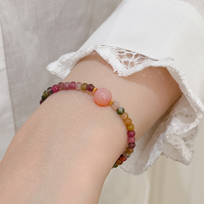 Pulsera de energía y equilibrio con cristales de turmalina multicolor