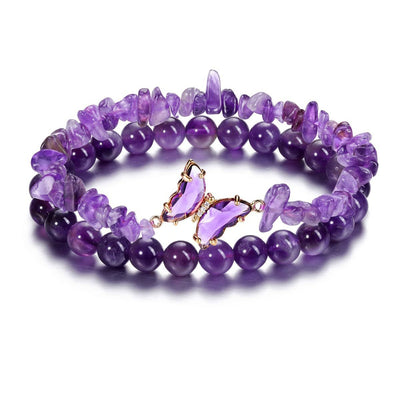 Pulsera de Transformación y Energía con Mariposa y Piedras Naturales