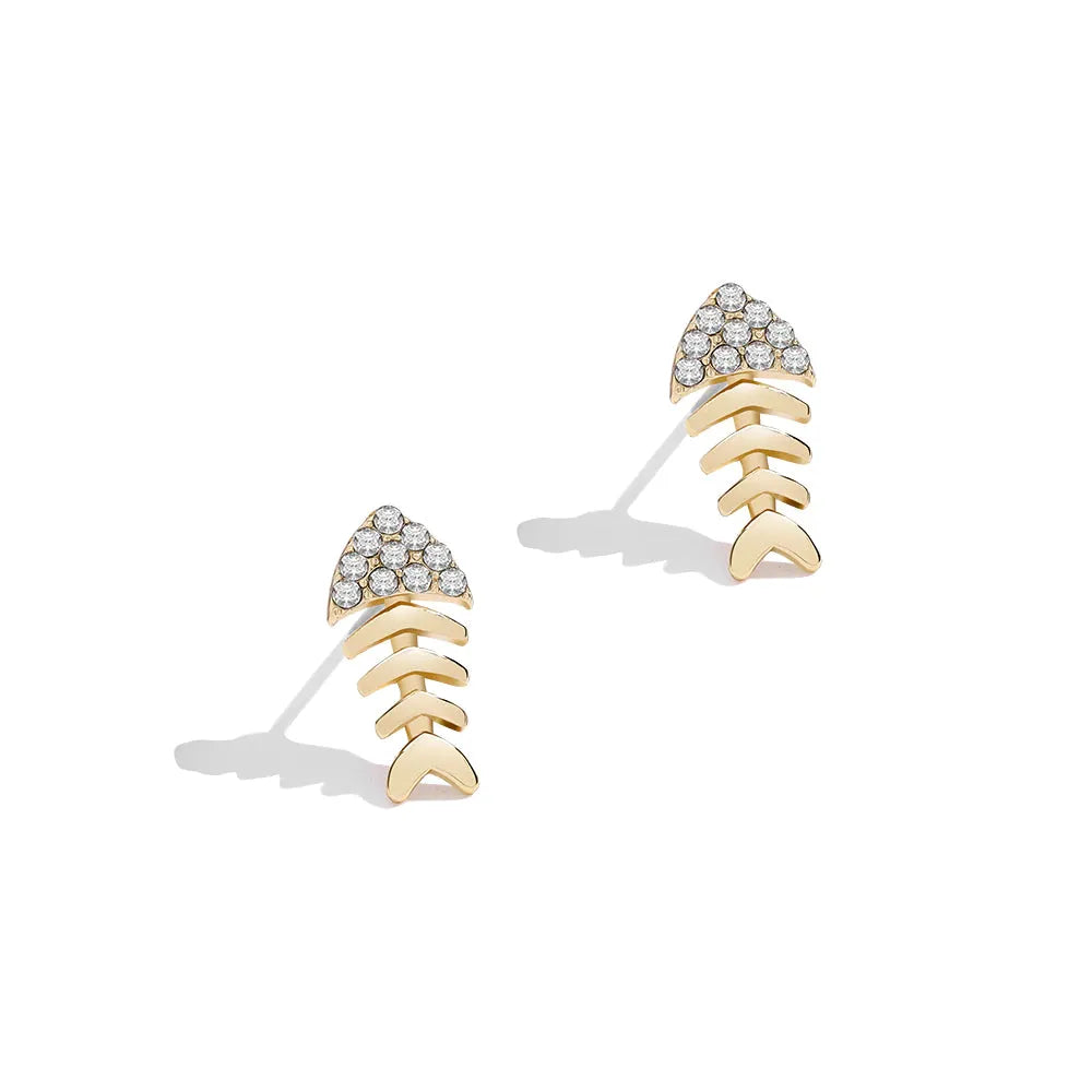 Pendiente Suelto Pescado Oro