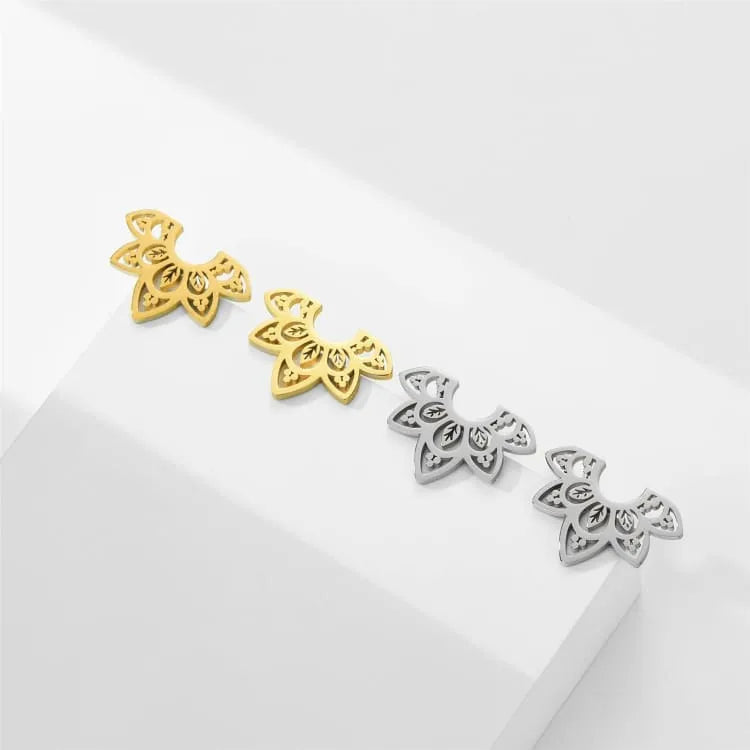 Pendiente de acero inoxidable flor de loto