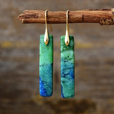 Pendientes Boho de Piedra Natural: Lapisázuli & Aventurina – Espíritu Libre y Elegancia