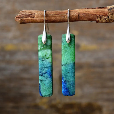 Pendientes Boho de Piedra Natural: Lapisázuli & Aventurina – Espíritu Libre y Elegancia