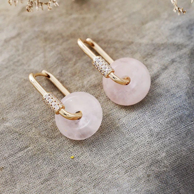 Pendientes de Cuarzo Rosa y Cobre: Amor y Belleza en Cada Detalle