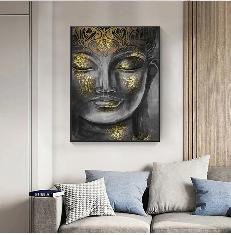 Pintura Zen Buda de Oro