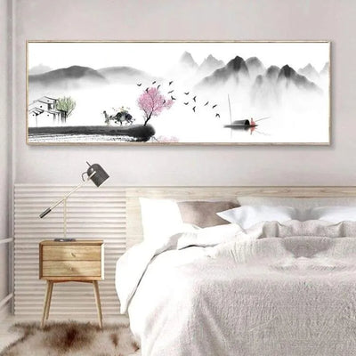 Pintura zen 'inspiración china'.