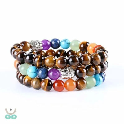 Pulsera 7 chakras en ojo de tigre