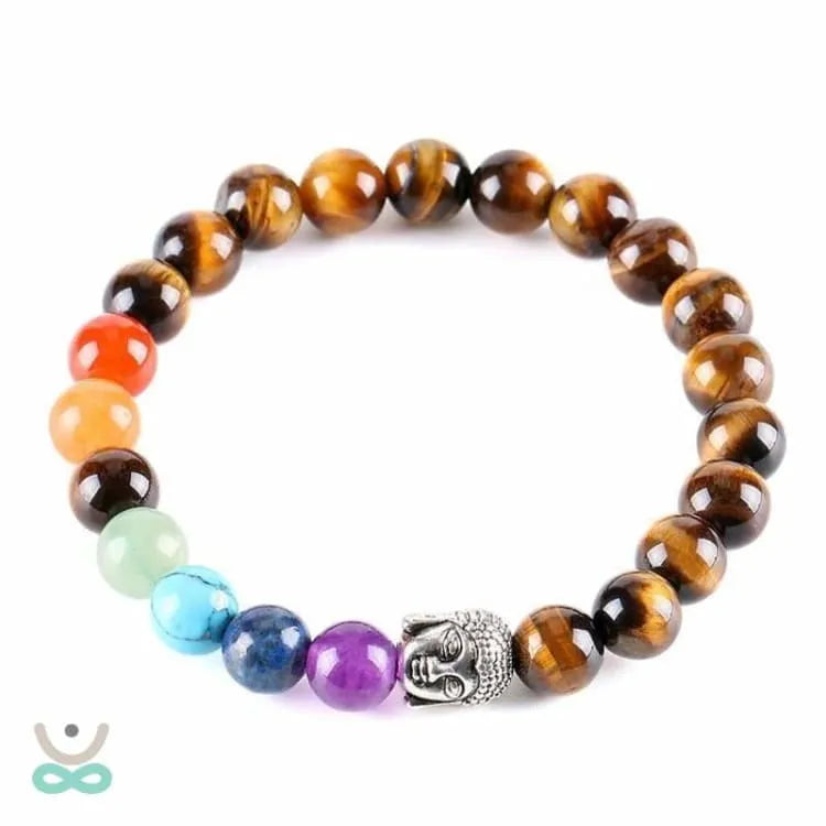 Pulsera 7 chakras en ojo de tigre