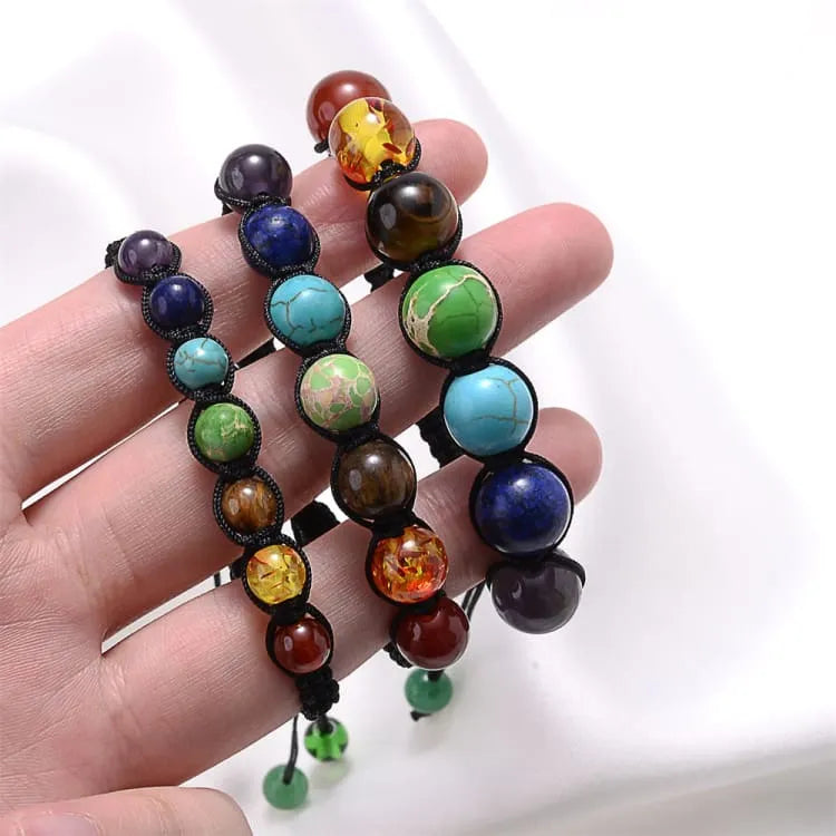 Pulsera 7 chakras en tejido trenzado