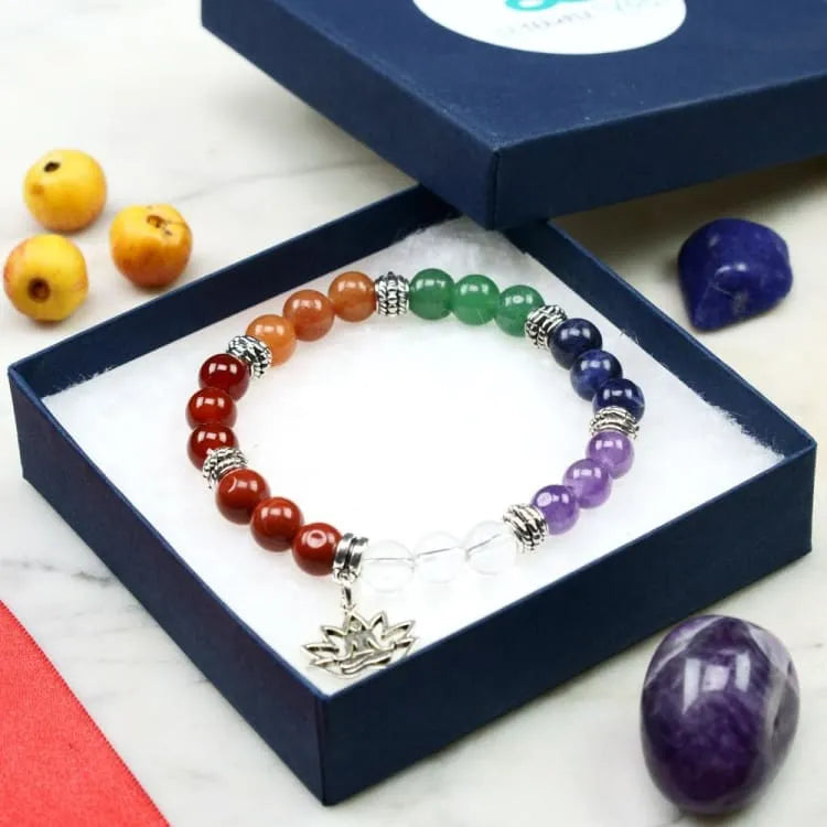 Pulsera 7 chakras y caja de 7 piedras